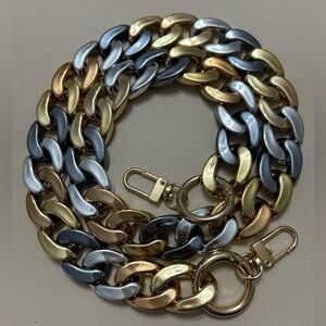 Mix Metallic Colours Acrylic chain link bag strap, 70cm
